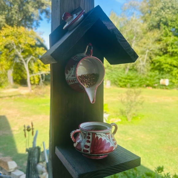 Rustic Wooden Bird Feeder Candy Apple - Picture 15 of 16